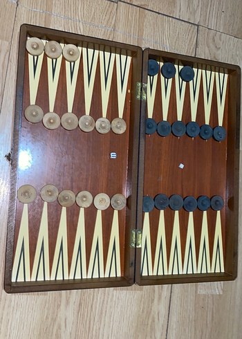 Kahverengi Ahşap Tavla Takımı - Görsel 7