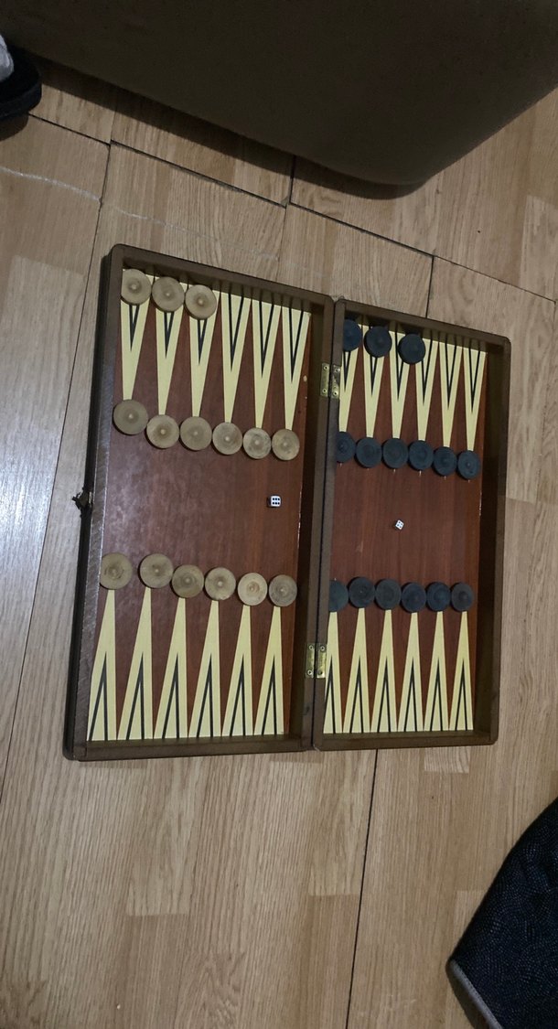 Kahverengi Ahşap Tavla Takımı - Görsel 3