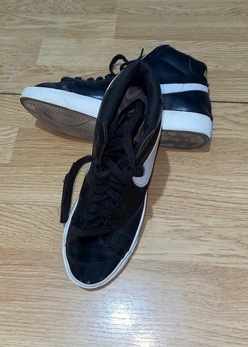 Siyah Bağcıklı Düz Taban Kadın Spor Ayakkabı - Görsel 8