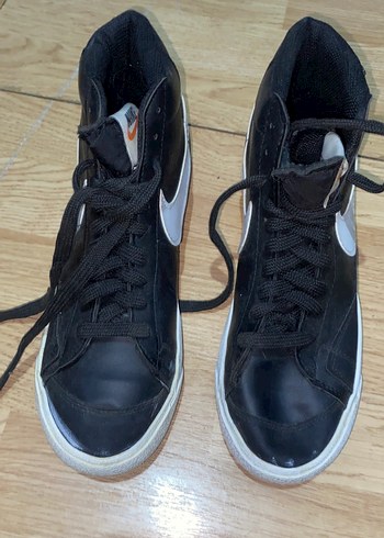 Siyah Bağcıklı Düz Taban Kadın Spor Ayakkabı - Görsel 4