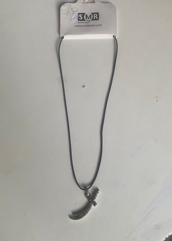 Gri Yılan Desenli Püsküllü Uzun Kolye - Görsel 2