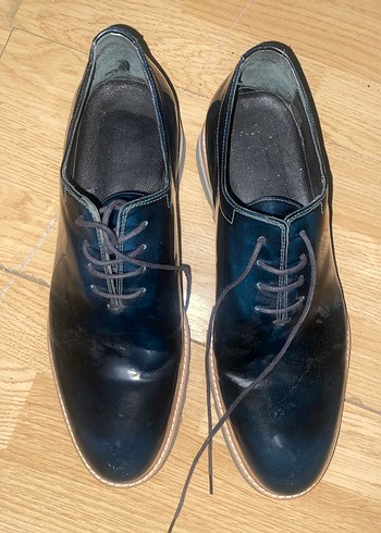 Erkek Mavi Parlak Deri Klasik Ayakkabı - Görsel 2