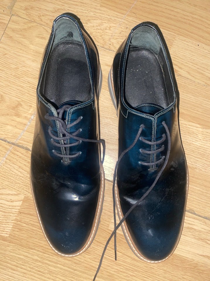 Erkek Mavi Parlak Deri Klasik Ayakkabı - Görsel 2