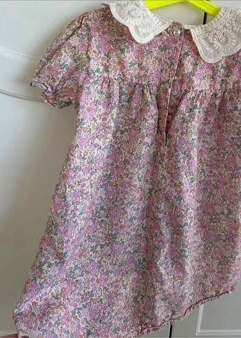 Koton Dantel Yaka Nakışlı Vintage Kız Elbisesi