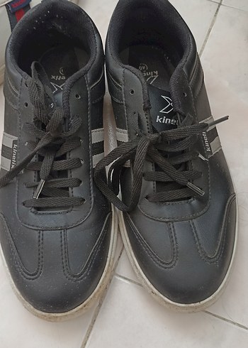 Siyah Gri Çizgili Erkek Spor Ayakkabı