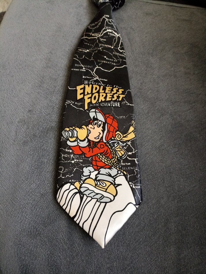 Siyah Harita Desenli Erkek Kravat - Görsel 3