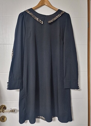 Siyah leopar tunik