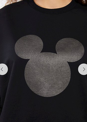 Siyah Mickey Baskılı Oversize Sweatshirt - Görsel 7