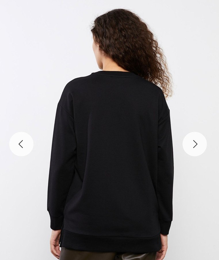 Siyah Mickey Baskılı Oversize Sweatshirt - Görsel 4