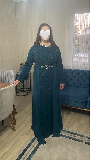 50 Beden yeşil Renk Abiye elbise