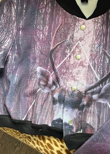 Mor Baskılı Kadın Ceket - Görsel 4