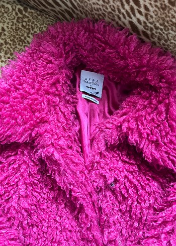 Pembe Peluş Kadın Mont - Görsel 2