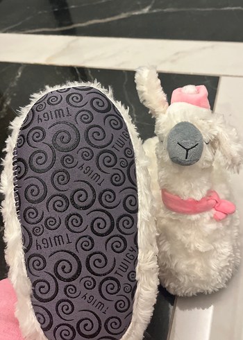 Kız Çocuk Beyaz Peluş Bohem Terlik - Görsel 3