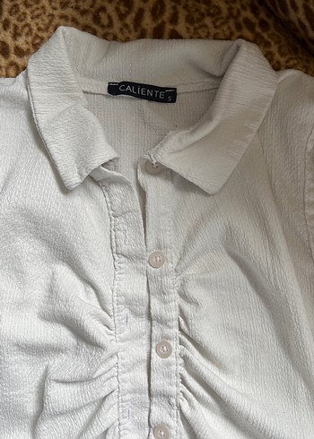 Düğmeli Kolsuz Beyaz Keten Gömlek - Görsel 2