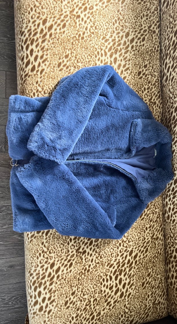 Mavi Peluş Kadın Ceket - Görsel 2