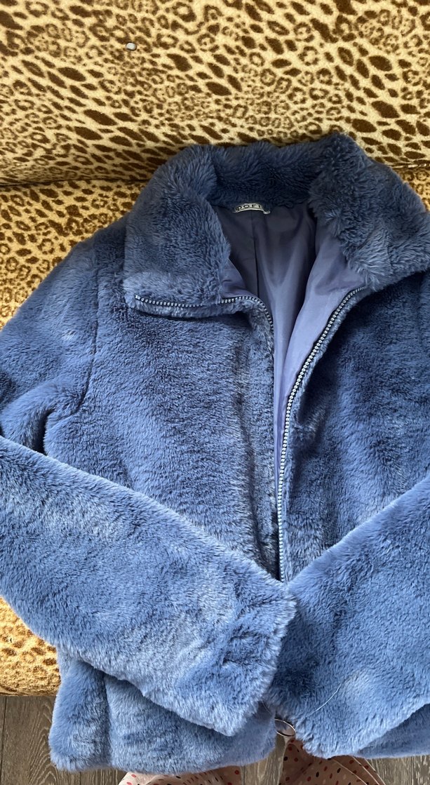 Mavi Peluş Kadın Ceket - Görsel 3