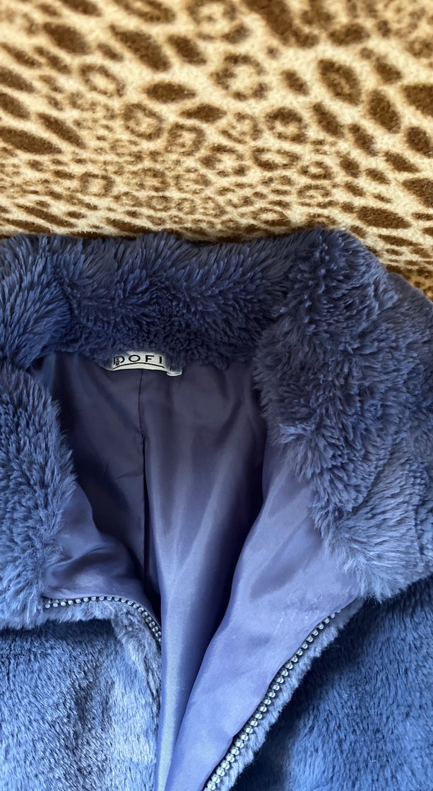 Mavi Peluş Kadın Ceket - Görsel 4