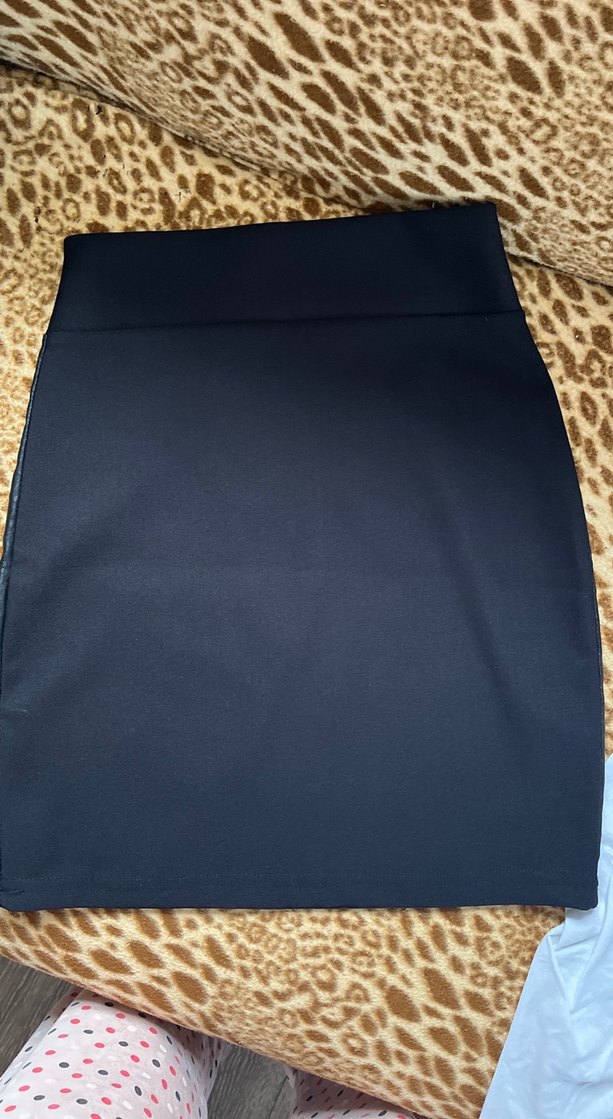 Kadın Siyah Deri Mini Etek - Görsel 2