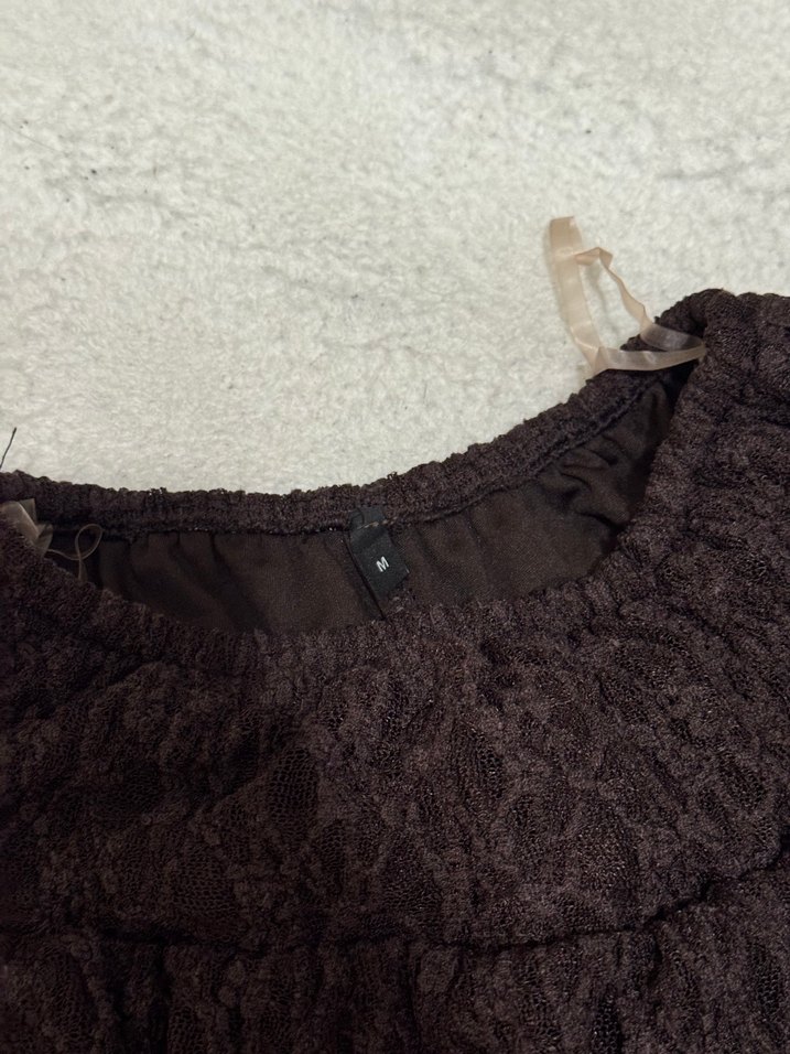 Kahverengi Volanlı Midi Mini Etek - Görsel 2