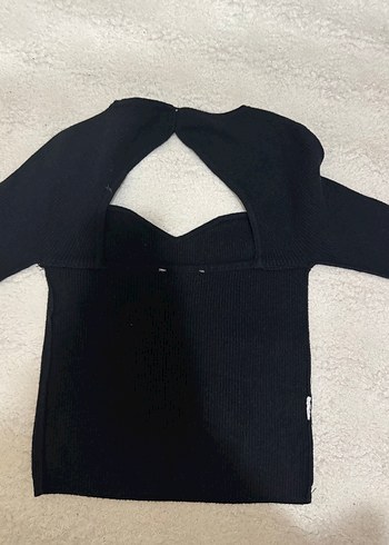 Siyah V Yaka Dar Kesim Triko Kazak - Görsel 2