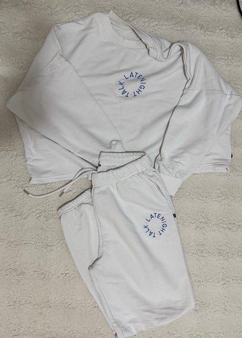 Beyaz Mini Street Wear Kadın Eşofman Takımı - Görsel 3