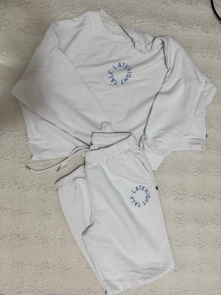 Beyaz Mini Street Wear Kadın Eşofman Takımı - Görsel 3