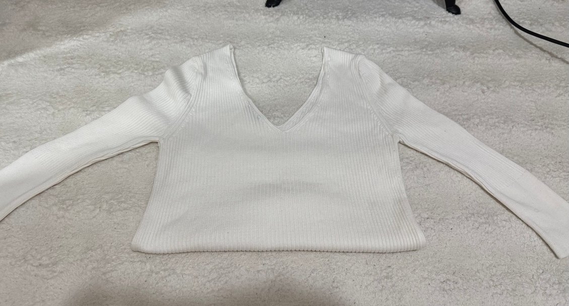 Beyaz Kadın Boğazlı Fitilli Triko - Görsel 5