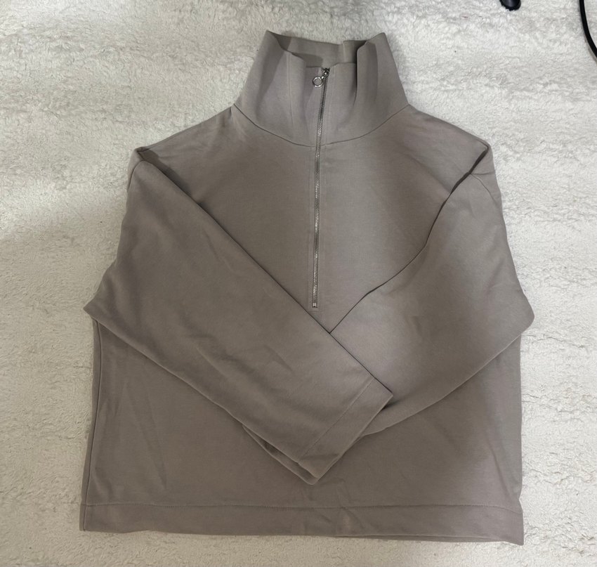 Fermuarlı Yüksek Yakalı Kadın Sweatshirt - Görsel 3