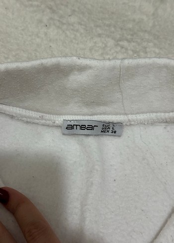 Yarım Fermuarlı Beyaz  Sweatshirt - Görsel 2