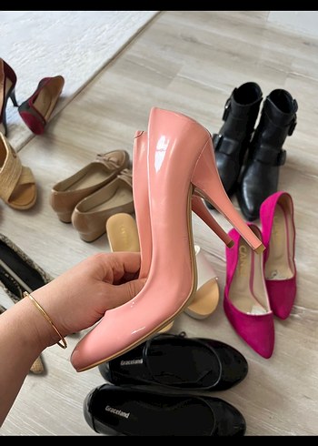 37 Beden pembe Renk Mudo Pembe Rugan Stiletto Kadın Ayakkabı