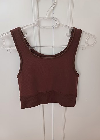 Kahverengi Atlet Crop Top