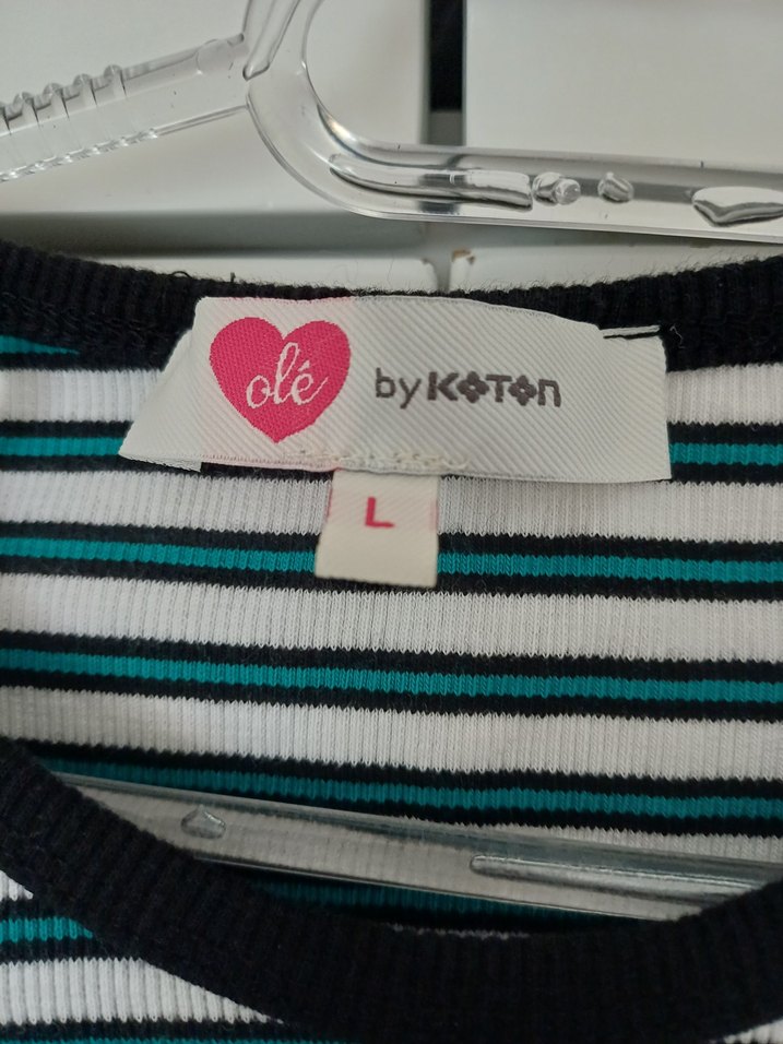 Kız Çocuk Lacivert Çizgili Uzun Kollu Tişört - Görsel 3