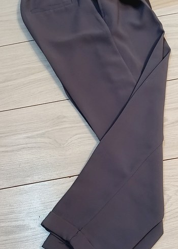 Kadın mor beli lastikli Kumaş Pantolon