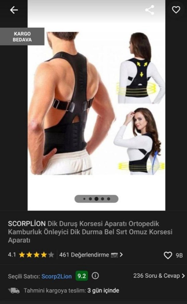 SCORPLİON DİK DURUŞ KORSESİ - Görsel 3