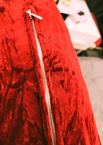 Koyu kırmızı kadife büyük boy kırlent - Görsel 7