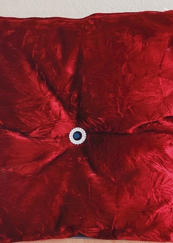 Koyu kırmızı kadife büyük boy kırlent - Görsel 8