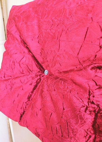 Koyu kırmızı kadife büyük boy kırlent - Görsel 5