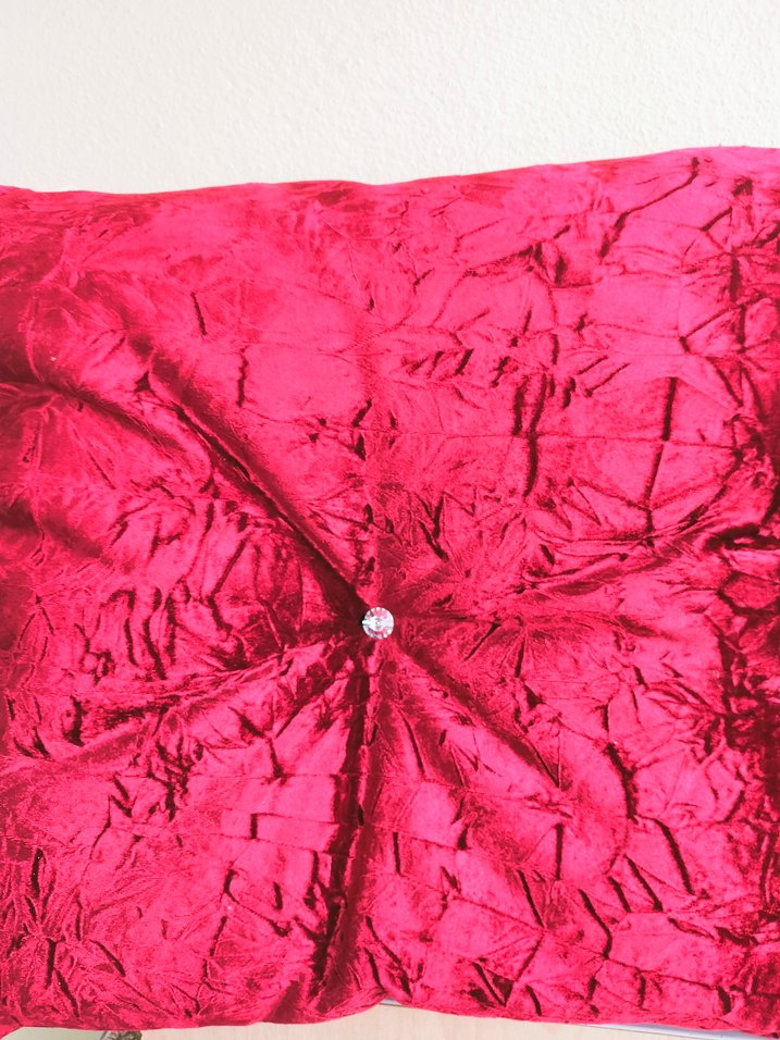 Koyu kırmızı kadife büyük boy kırlent - Görsel 4