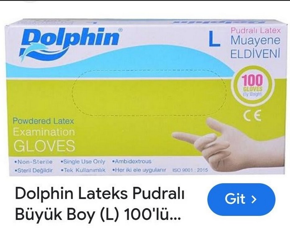 Dolphin pudralı lateks Eldiven - Görsel 3