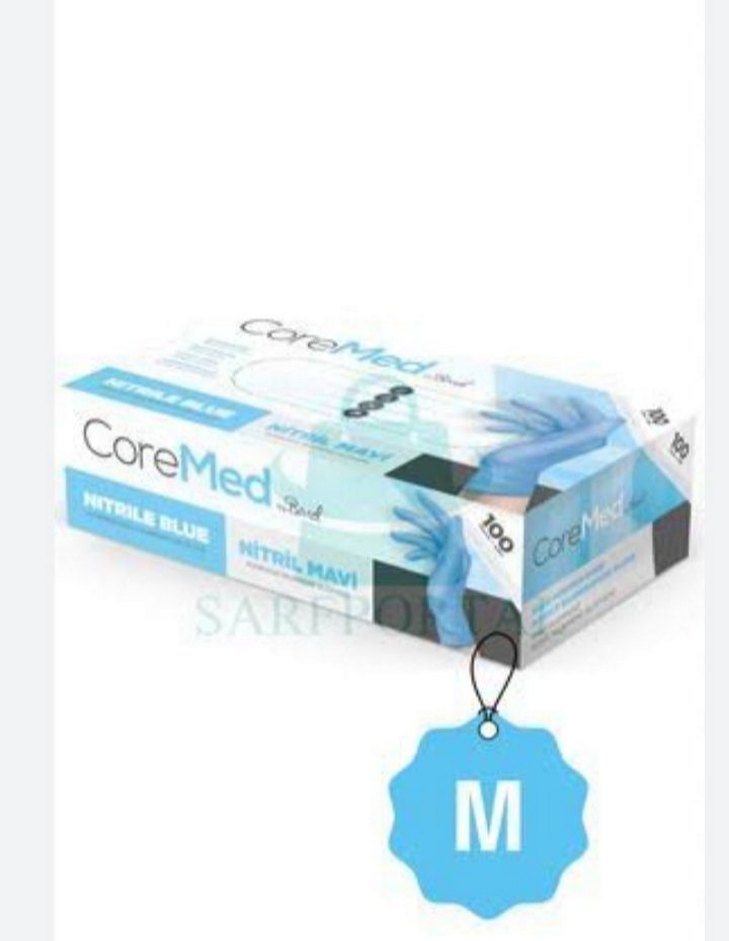 Mavi Pudrasız Nitril Eldiven Medium 100'lü - Görsel 3