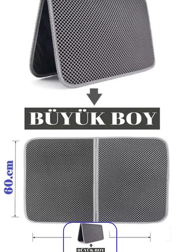 Elekli Büyük Boy Siyah Kedi paspasi - Görsel 3