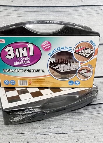3 oyun bir arada,Satranç,DAMA,Tavla,Satranç Takımı 