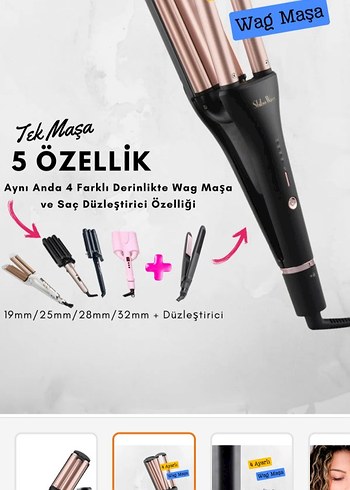 Diğer 4 Ayarlı Siyah Wag maşa Saç Şekillendirici