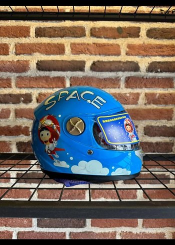 Koyu Mavi Baskılı Seramik Motosiklet Kaskı - Görsel 2