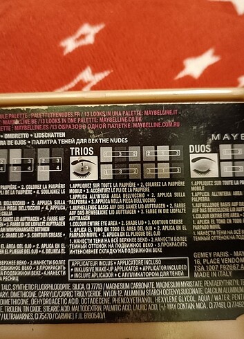  Beden Renk MAYBELLİNE FAR PALETİ 