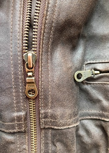 Kahverengi Vintage Deri Erkek Ceket - Görsel 3