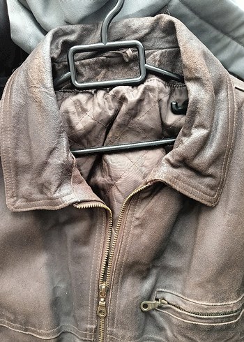 Kahverengi Vintage Deri Erkek Ceket - Görsel 4