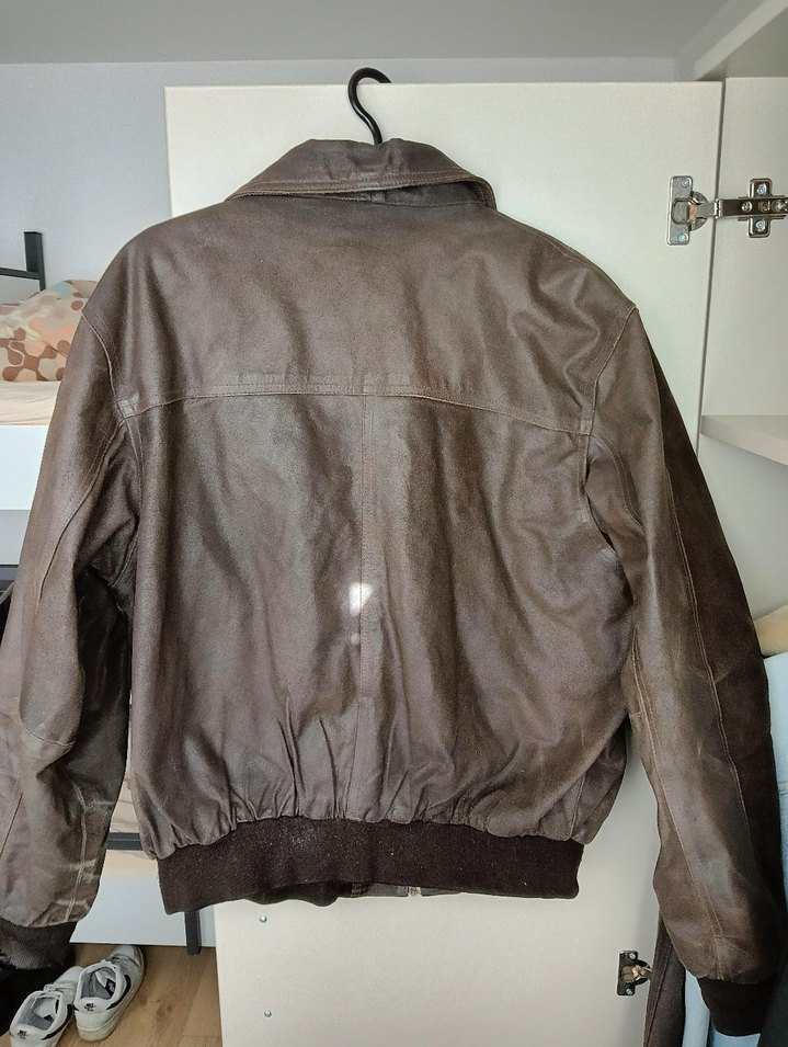 Kahverengi Vintage Deri Erkek Ceket - Görsel 2