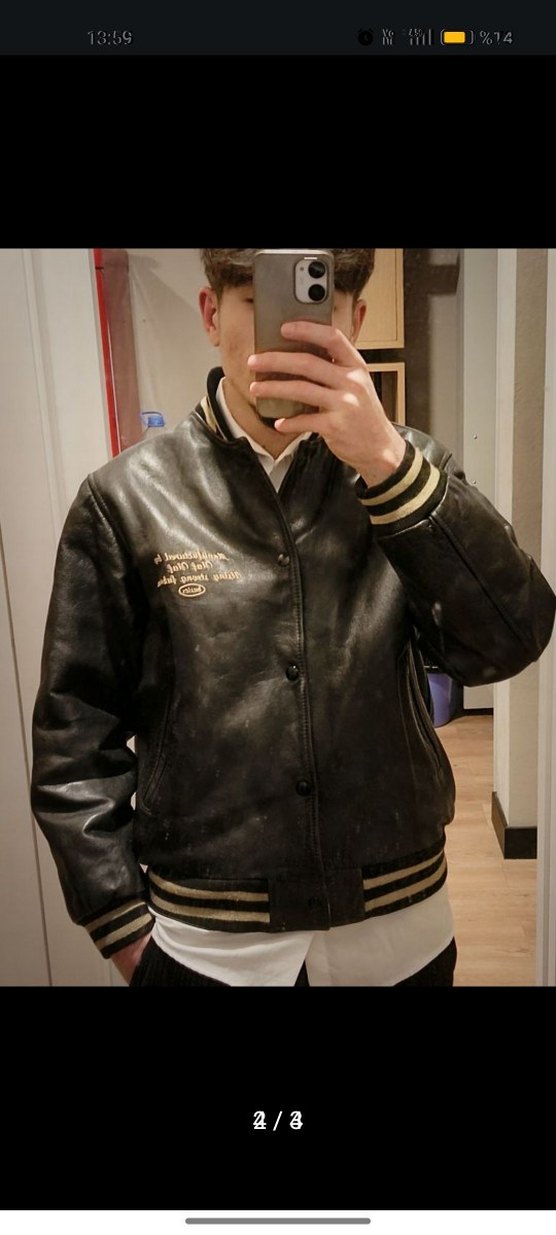 Vintage italy deri ceket - Görsel 4