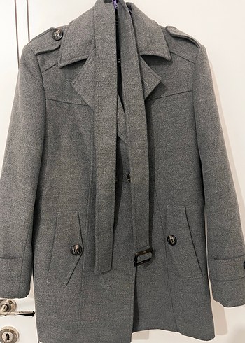 Düğmeli Gri Midi erkek kaban - Görsel 3